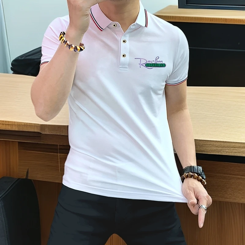 2025夏季新款男士polo衫宽松潮流休闲透气上衣时尚百搭韩版修身衣