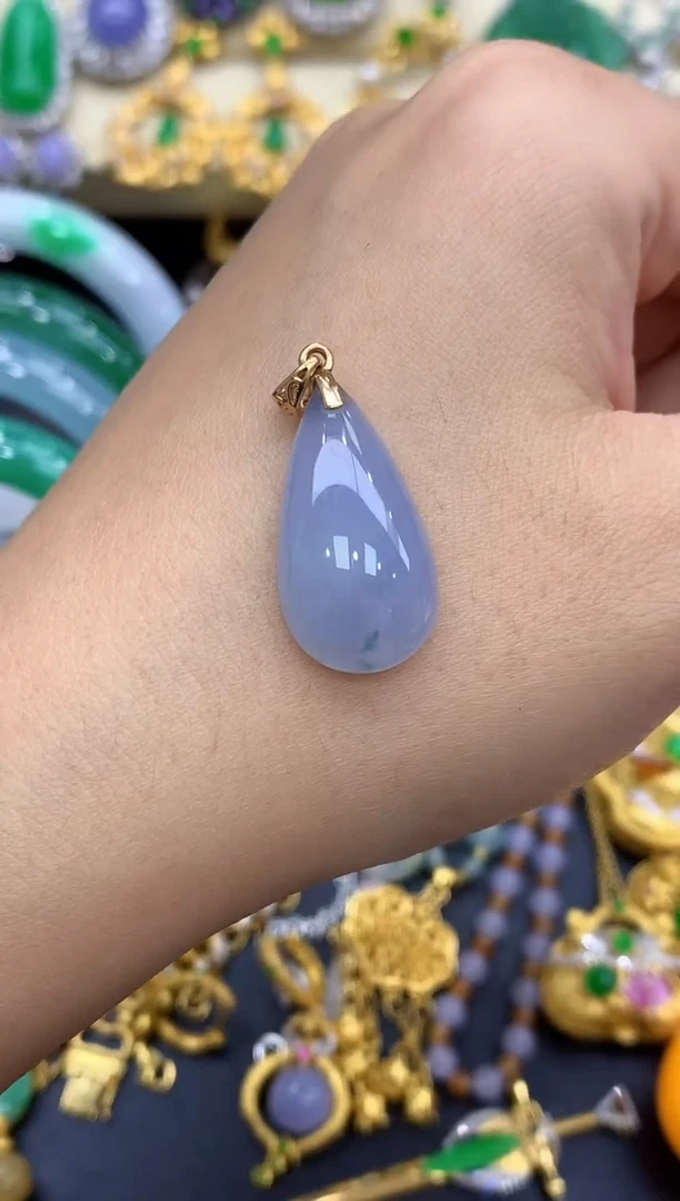 翡翠18K金镶嵌颈饰238-中国好珍宝