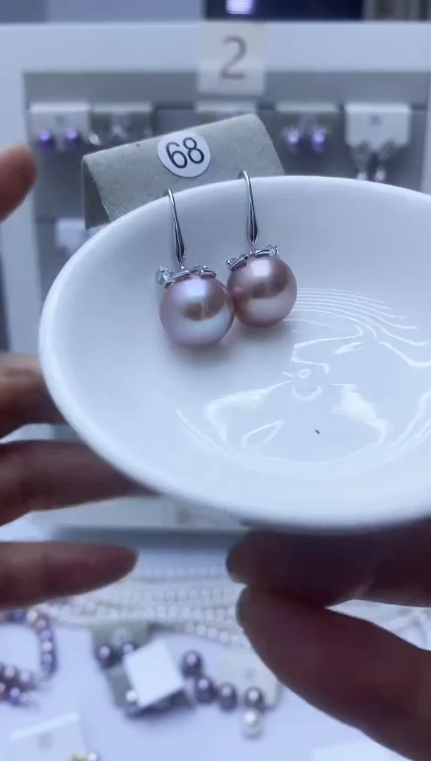 【闪购商品】淡水珍珠耳饰银S925镶嵌68
