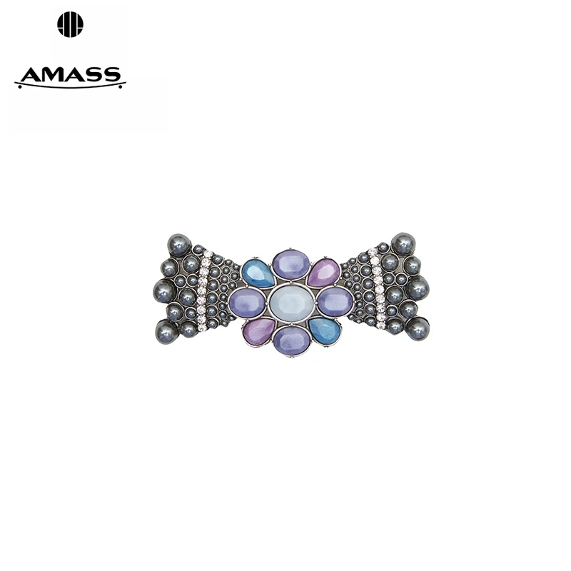 AMASS/阿玛施 合金仿水晶胸针 气质设计感蝴蝶结胸针配饰5900418