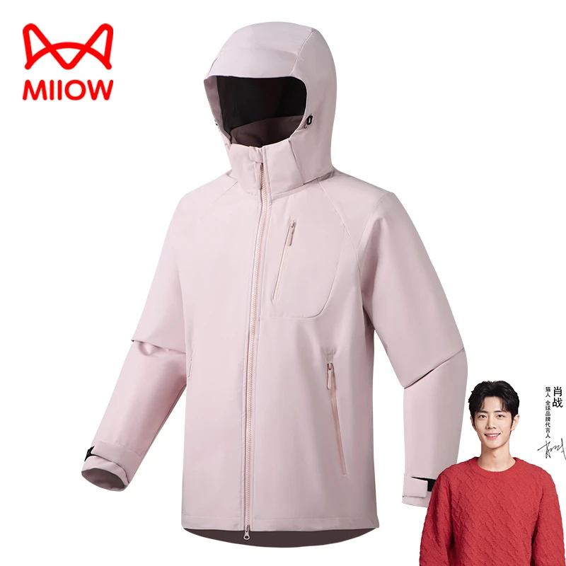 MIIOW CLASSIC/猫人经典山系城市户外情侣款硬壳三防连帽冲锋衣