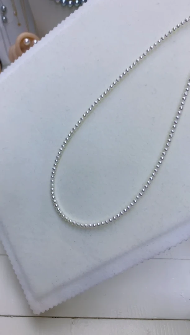 【闪购商品】海水珍珠饰品18K金镶嵌3-3.5roseP满珠链带大证