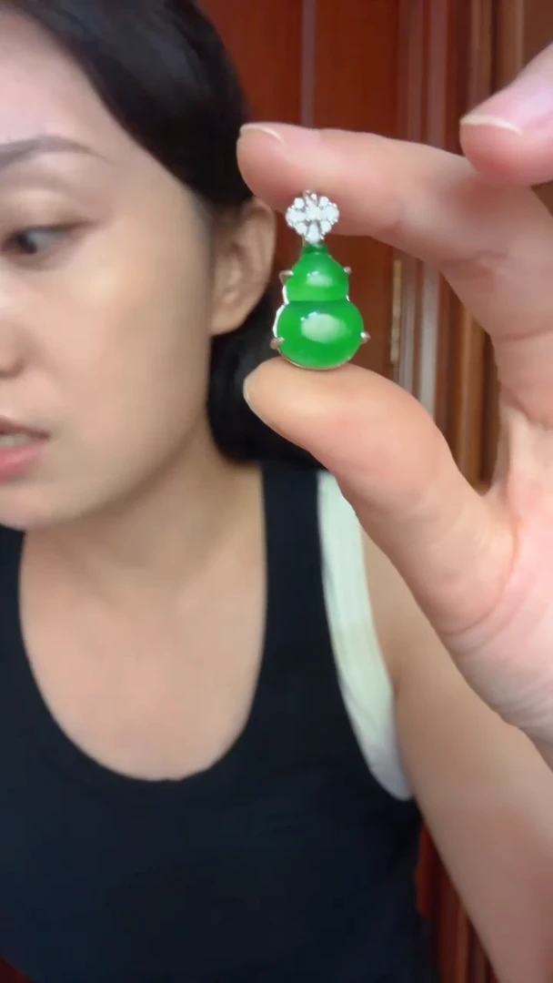 吊坠(不含链)银S925镶嵌翡翠吊坠