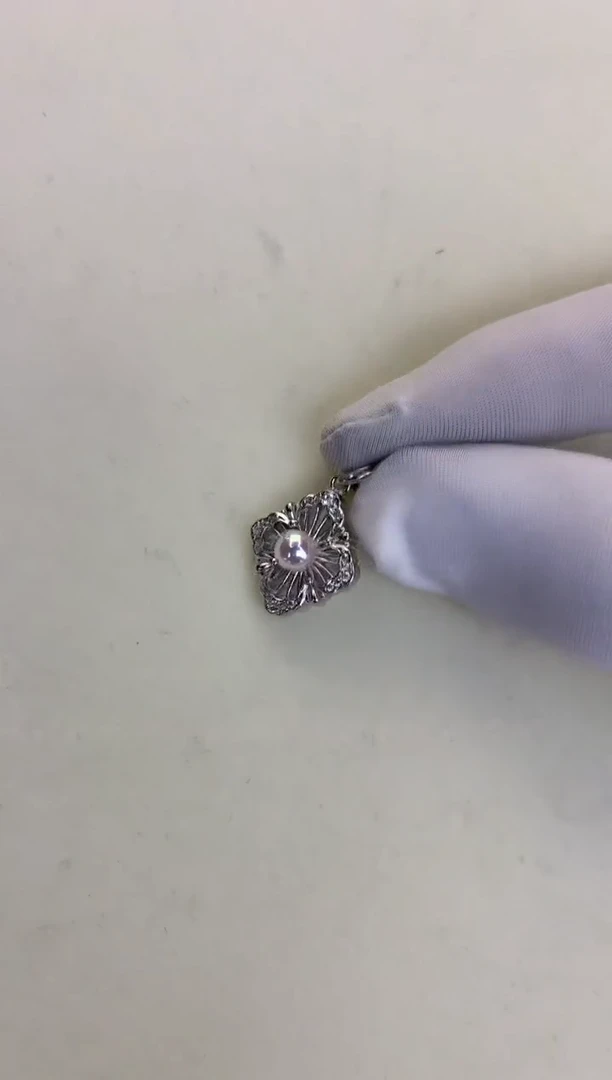 银S925镶嵌DA海水珍珠 GD156 吊坠
