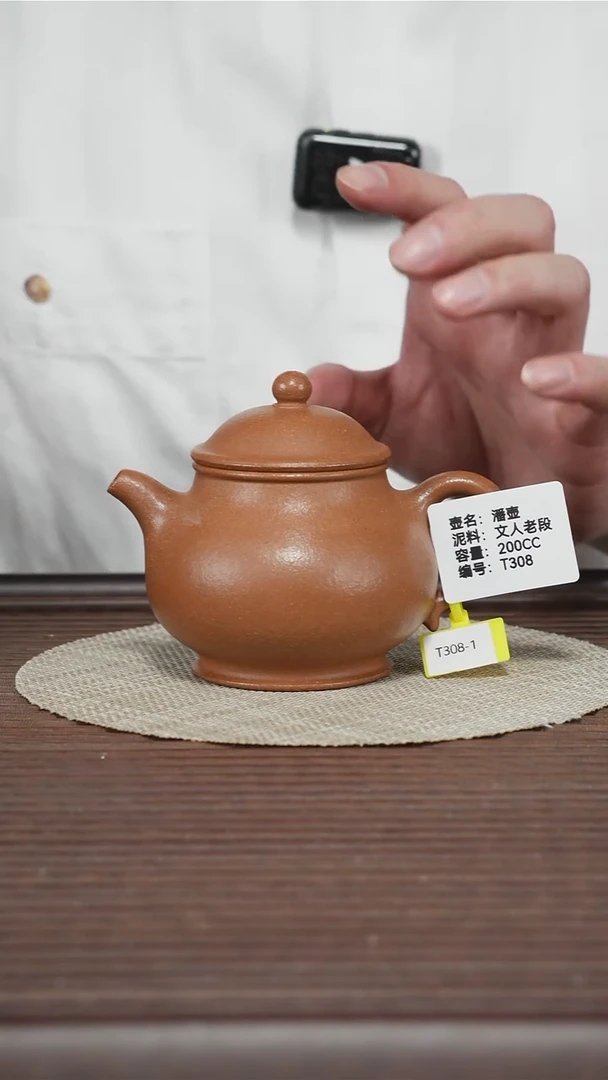 茶壶紫砂T308 文人老段 潘壶 200cc