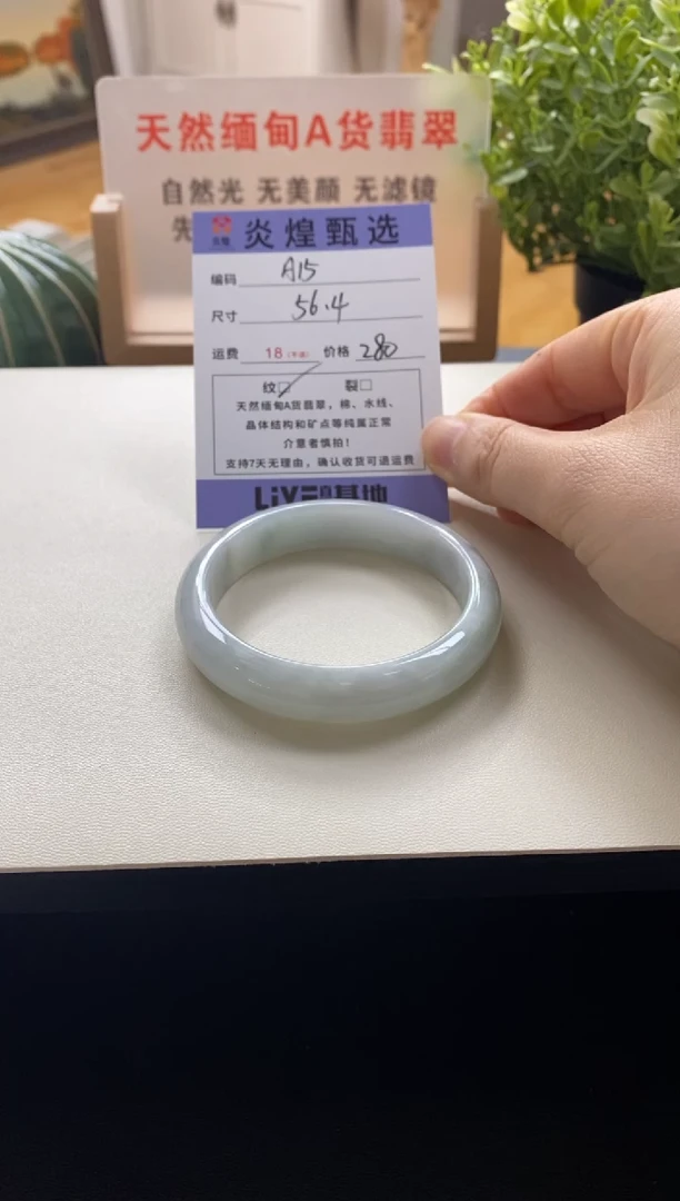 未镶嵌手镯翡翠圈口56.4编码a15