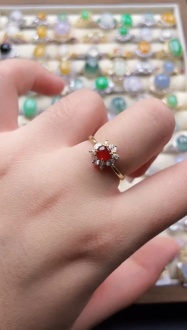 银S925镶嵌戒指翡翠67