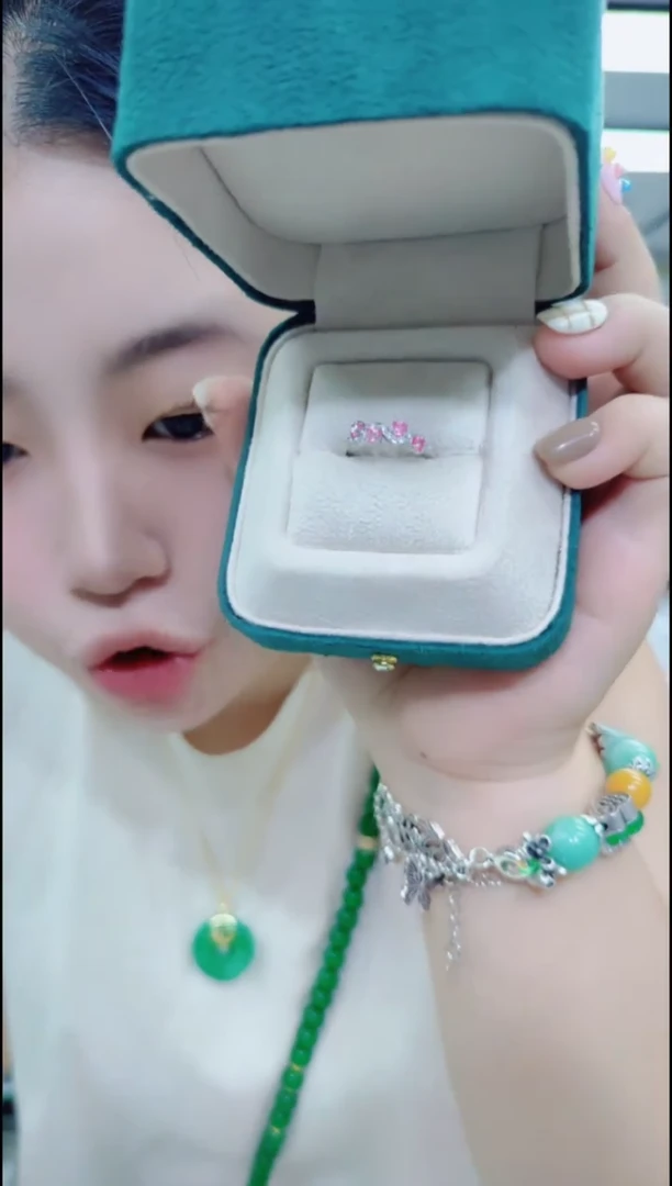 银S925镶嵌颈饰碧玺1504红戒指