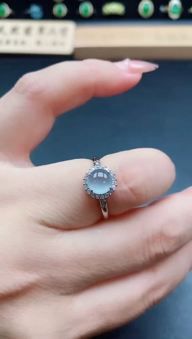 银S925镶嵌戒指翡翠1