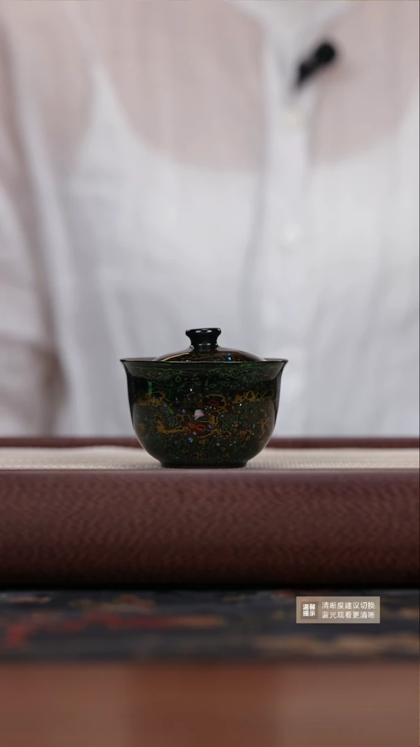 茶壶紫砂紫砂茶具 半斋 绿野盖碗