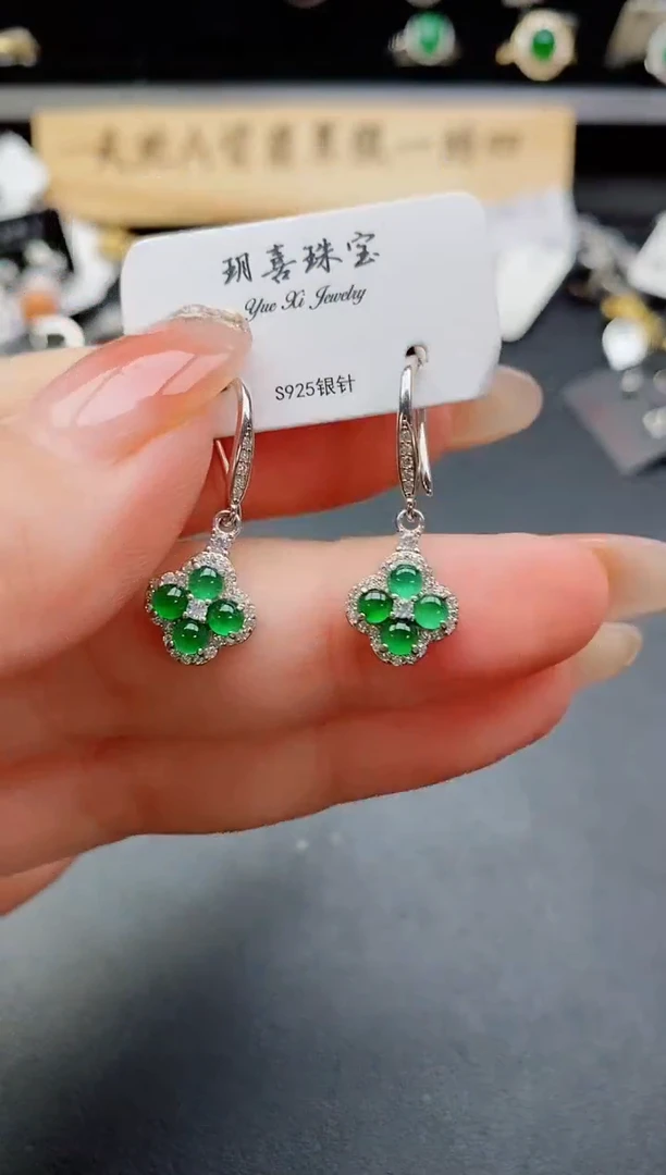 银S925镶嵌戒指翡翠1