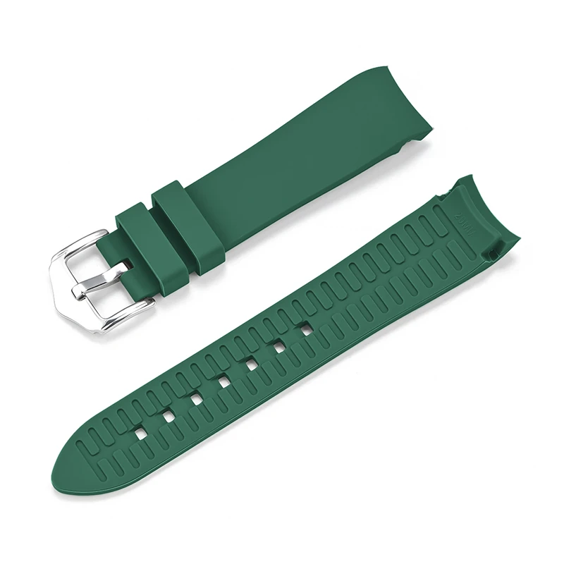 弧口时尚防水硅胶手表带女适配欧米茄斯沃琪超霸行星系列表带男款