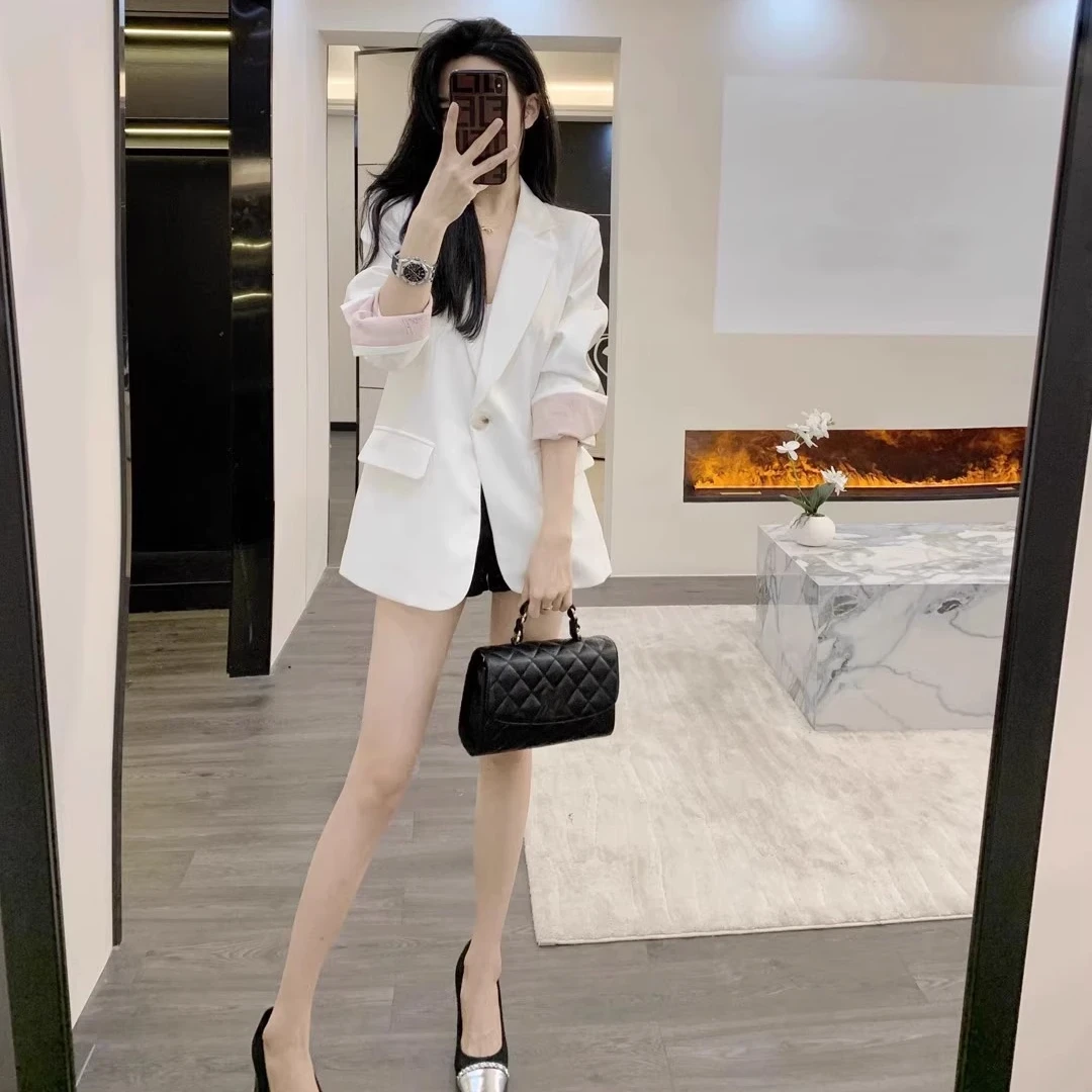 【现货】西装外套女2025春款时尚高级感气质宽松休闲百搭设计感上衣