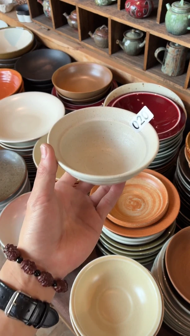 瓷片爱***妈20至野白双圆碗4个