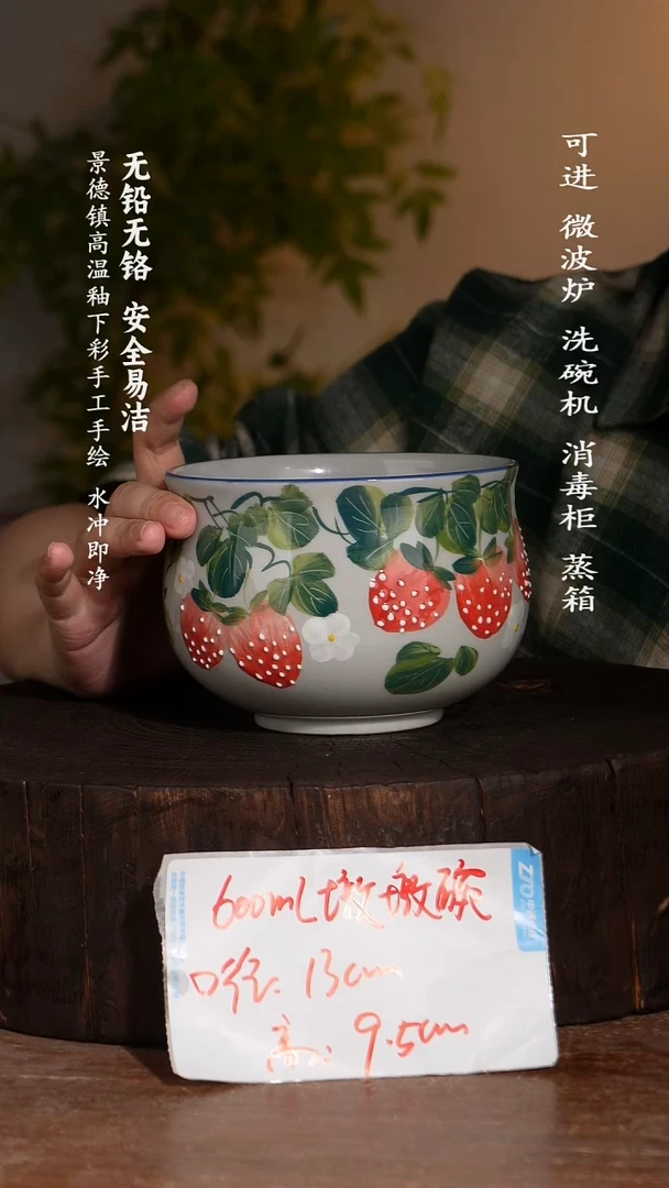 碗陶瓷景德镇高温瓷釉下彩手绘陶瓷