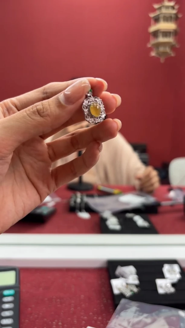 翡翠银S925镶嵌颈饰2346127x/吊坠