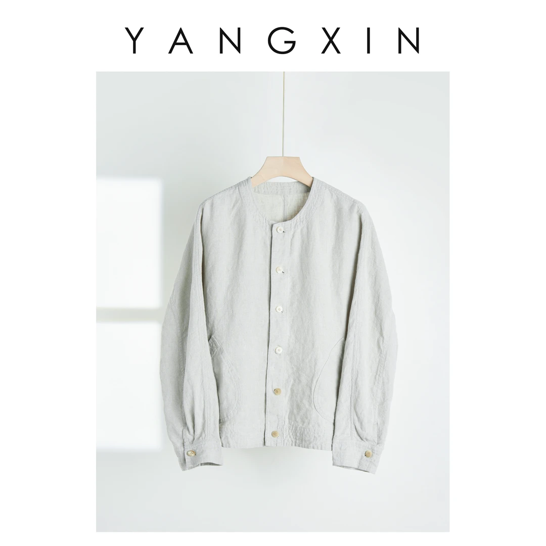 【无龄杨昕】“岩韵素衣”休闲简约舒适宽松圆领外套25SS04066