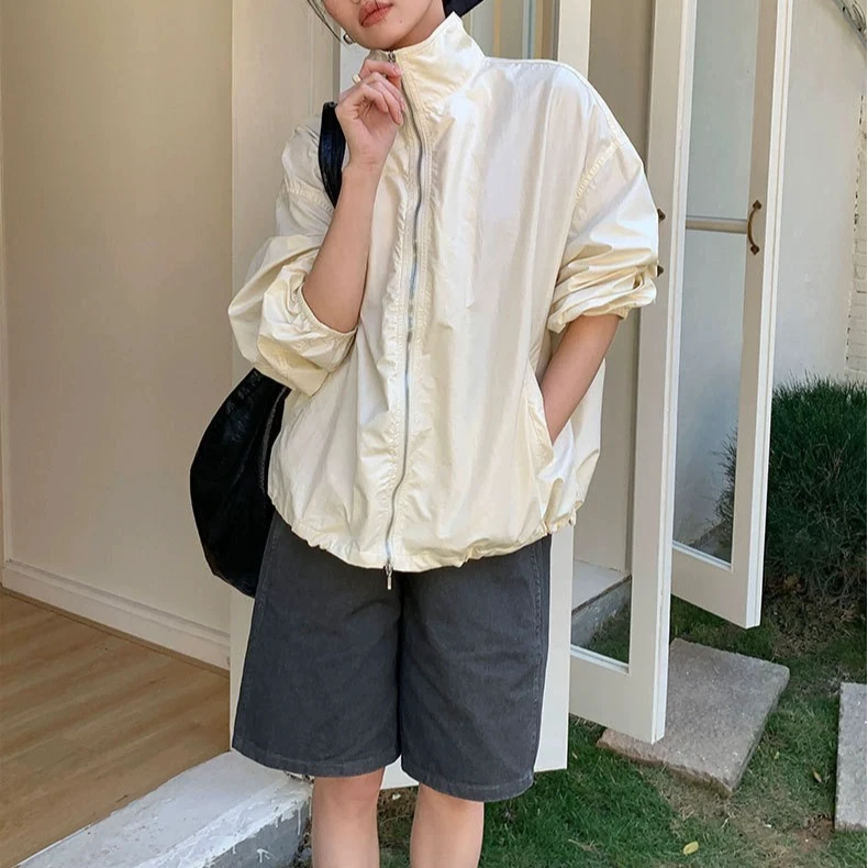 FUJIA STYLE新款韩版气质简约纯色立领休闲风外套L91061