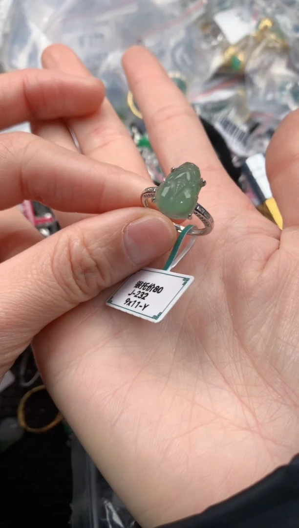 银S925镶嵌戒指翡翠2                              7