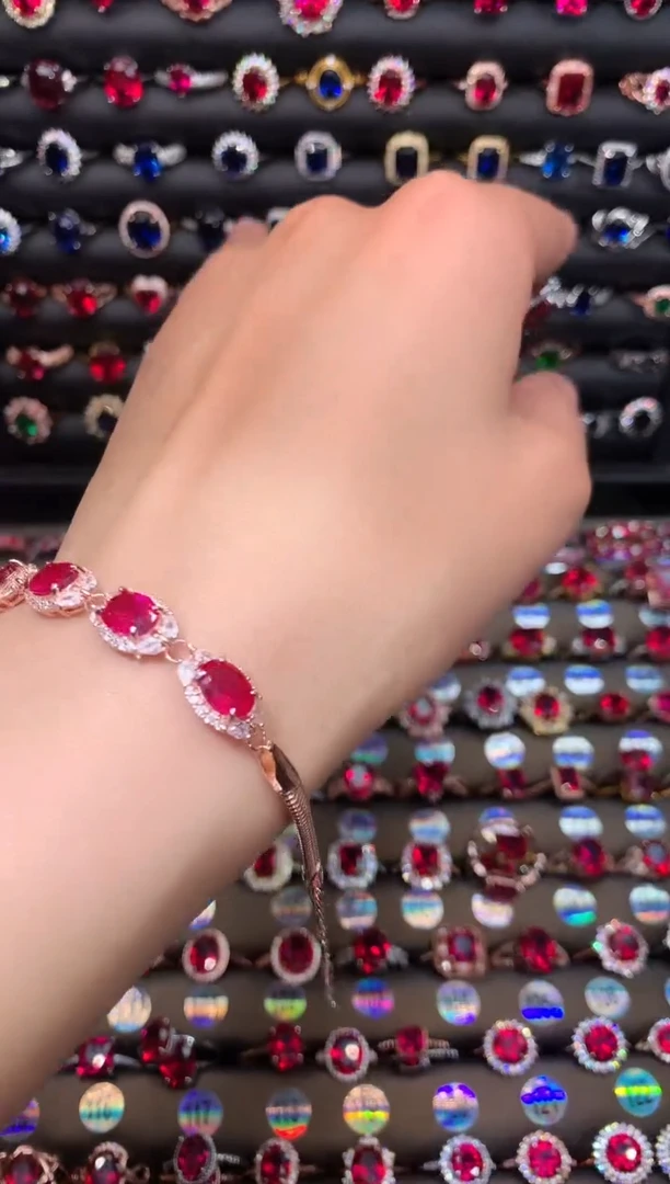 【闪购商品】红宝石手链银S925镶嵌1