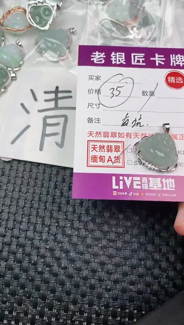 翡翠银S925镶嵌颈饰挂件