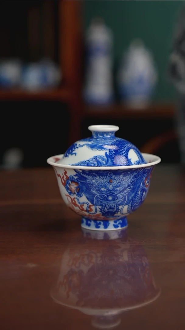 自成堂柴窑青花釉里红