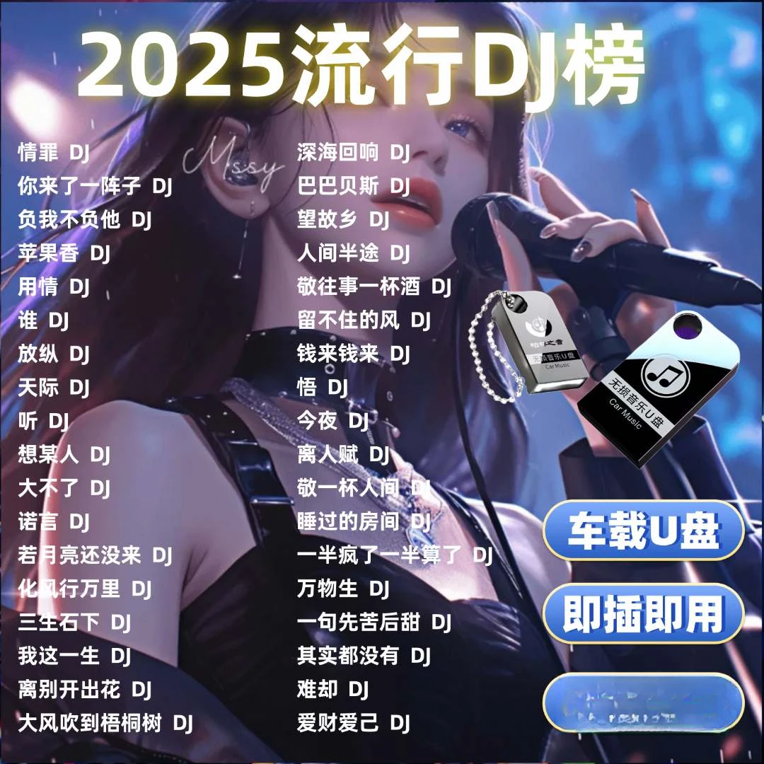 2025重低音炸街劲爆超嗨DJ舞曲车载u盘硬曲工体酒吧优盘无损音质