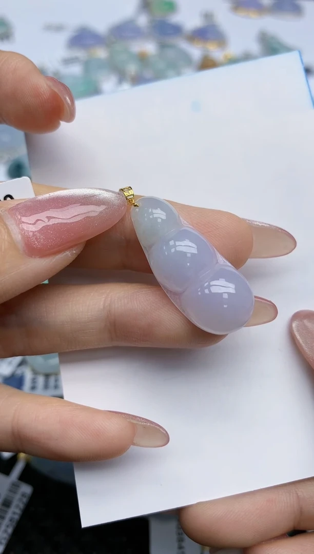 【闪购商品】翡翠挂件18K金镶嵌天然翡翠A货