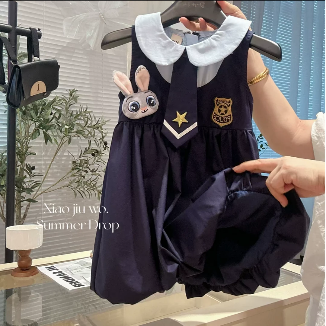 夏季女无袖甜美设计公主风法式连衣裙童装夏款洋气裙子公主裙