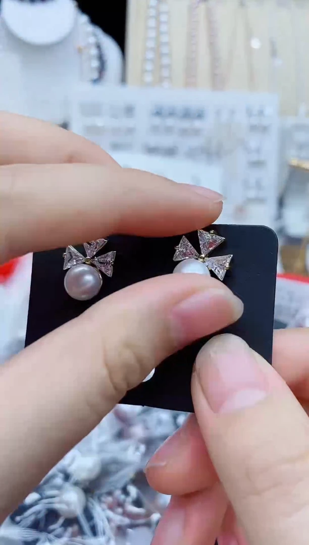 未镶嵌耳饰淡水珍珠耳环