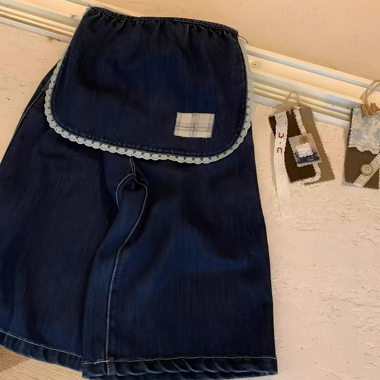 女童牛仔裤春秋款2024新款洋气时髦儿童复古设计感阔腿休闲直筒裤