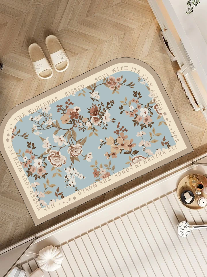 家用半圆形硅藻泥浴室厕所防滑垫卫生间洗手间吸水防滑速干脚垫