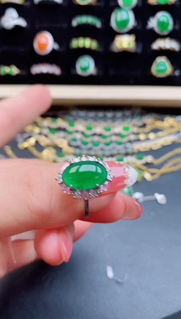 【闪购商品】翡翠戒指银S925镶嵌1212