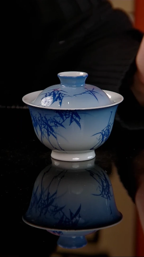 福利款高金堂作青花清风明月盖碗