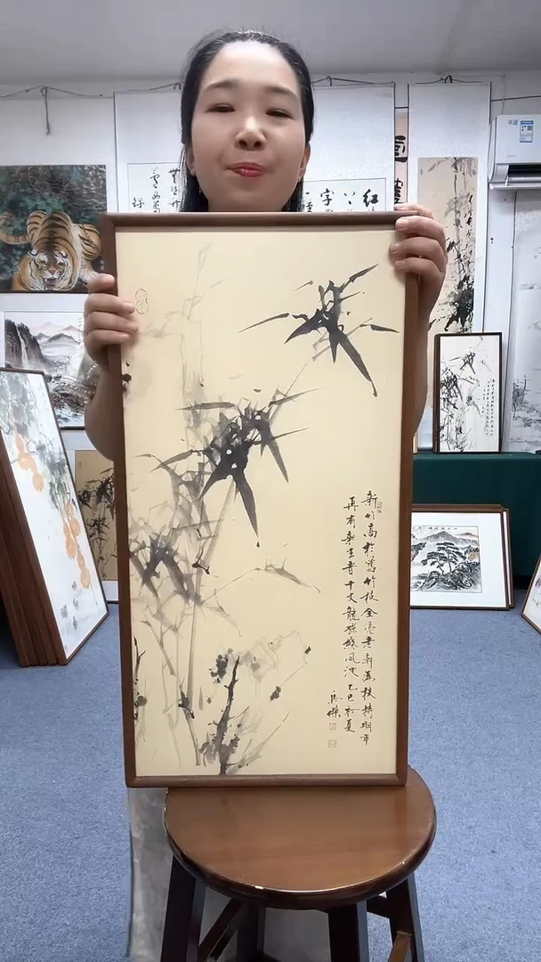 国画35*68实木画框顺丰包邮手绘