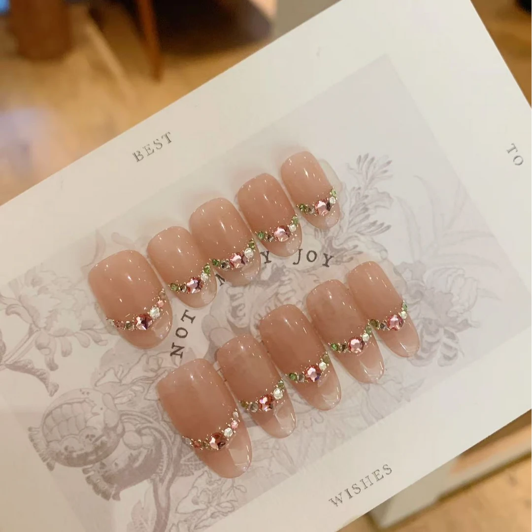 小彩灯丨施华洛法式温柔百搭显白纯手工穿戴甲