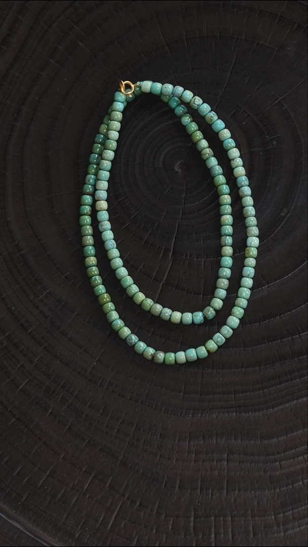 18K金镶嵌绿松石手链南*1