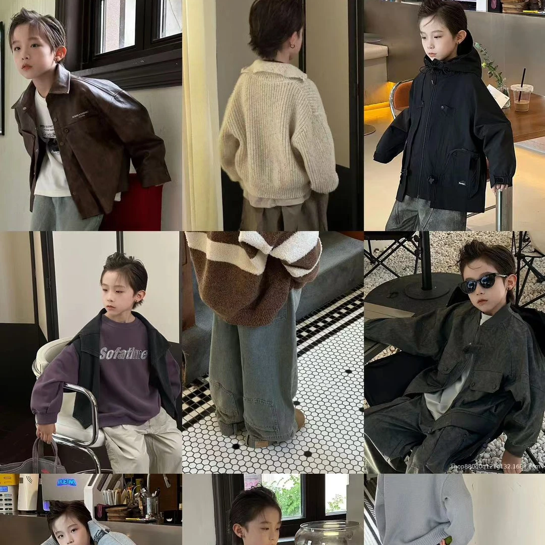 3【CXR】2024秋季新款帅气男童韩版衬衫