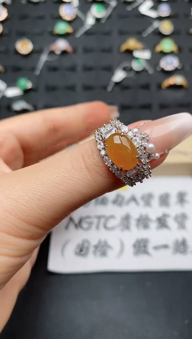 翡翠戒指银S925镶嵌.............