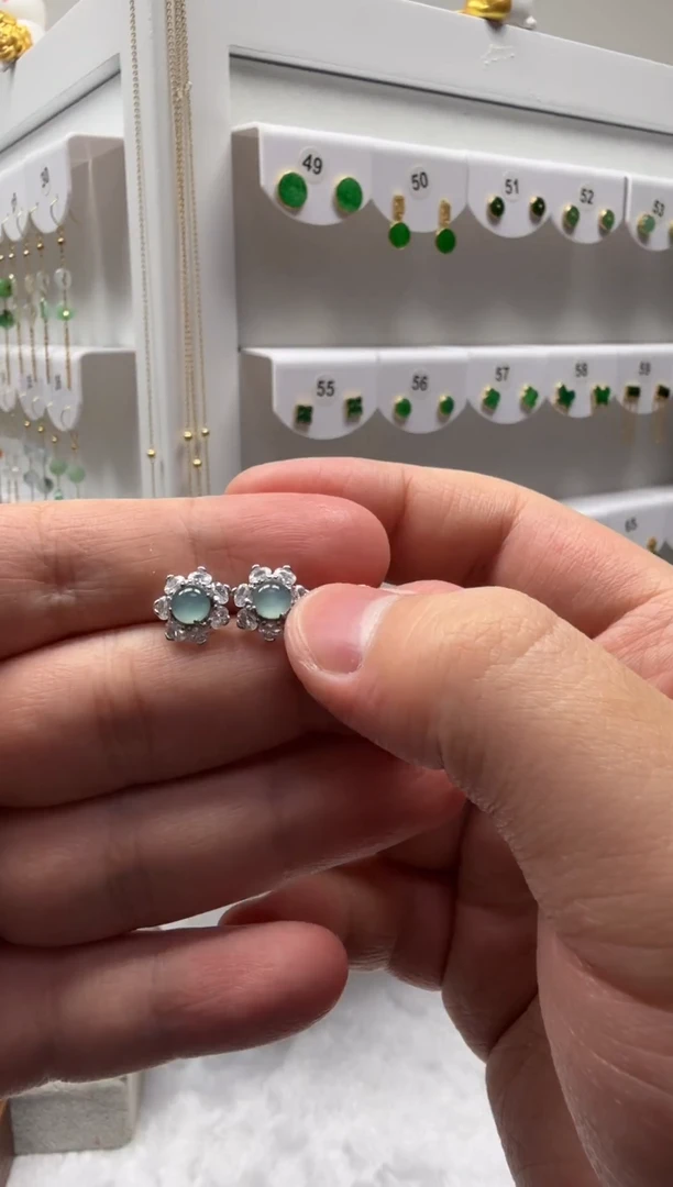 未镶嵌翡翠耳饰未镶嵌a货翡翠