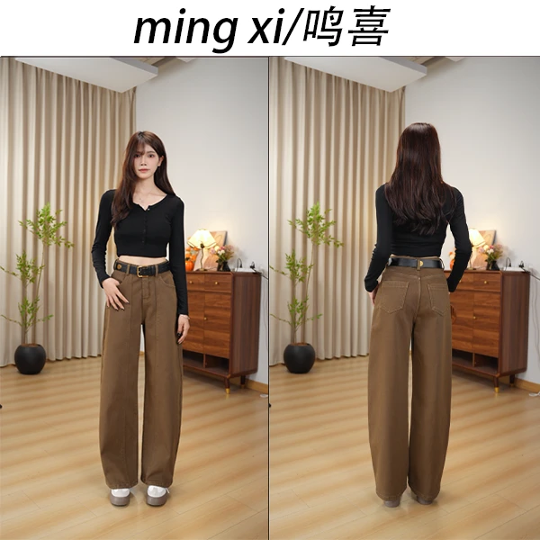 2025 欧货高级水洗设计师款卡其色弯刀牛仔裤07