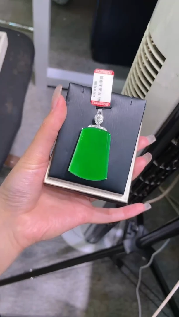 【闪购商品】翡翠吊坠(赠链)18K金镶嵌A103