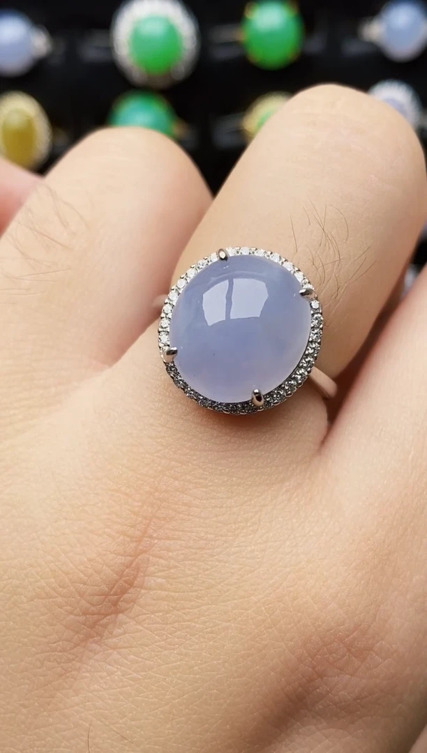 银S925镶嵌戒指翡翠0175