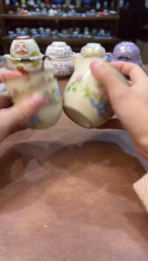 真的很便宜超好看会开片的旅行茶具