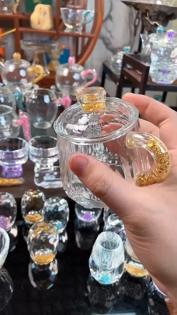 【闪购商品】玺宴新款水晶梯形杯金箔