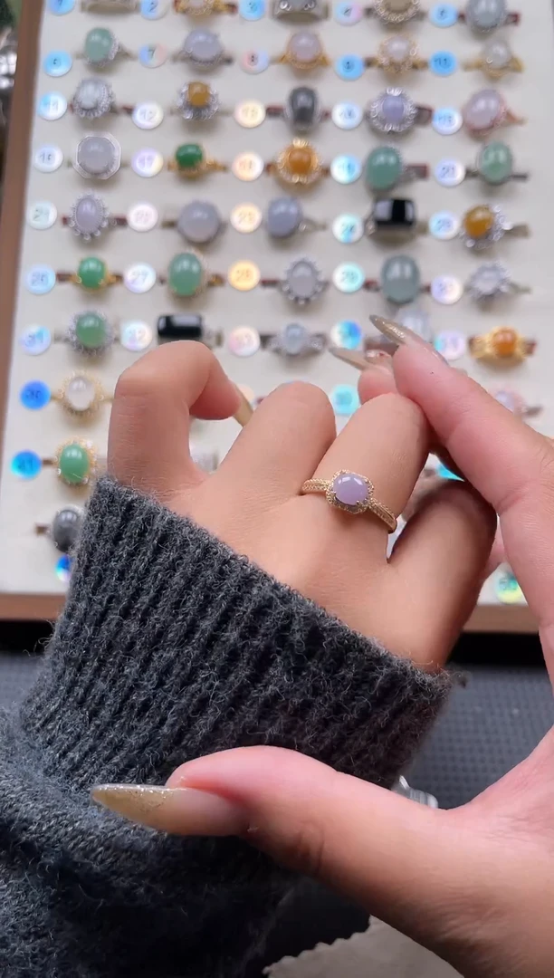 【闪购商品】翡翠戒指银S925镶嵌天然A货翡翠戒指