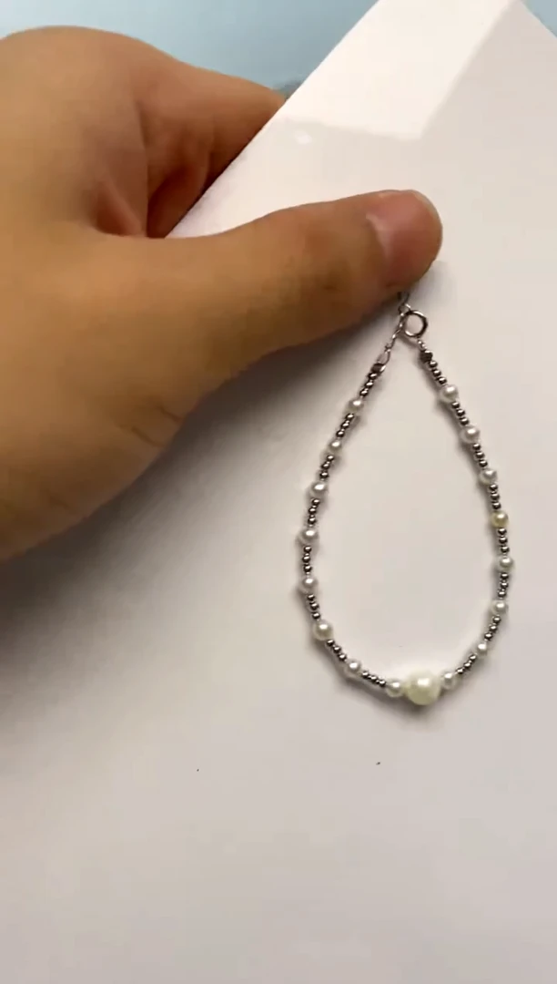 银S925镶嵌手绳海水珍珠6-7 3-4