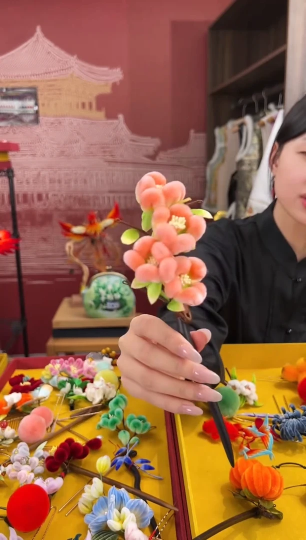 【闪购商品】刺绣非遗绒花（发饰）