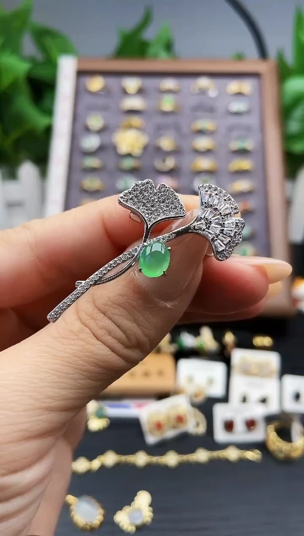 颈饰银S925镶嵌翡翠12