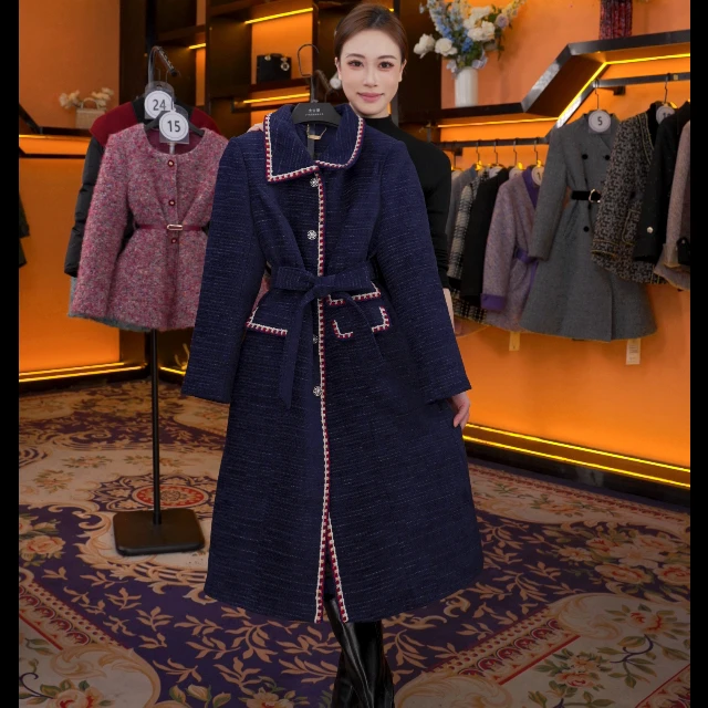 【G】秋冬气质小香风设计师中长款羽绒服轻奢女 GS-58110